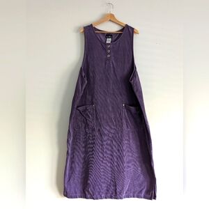 Plus size, Vintage 90's Corduroy Purple Dress 100% Cotton, 2X